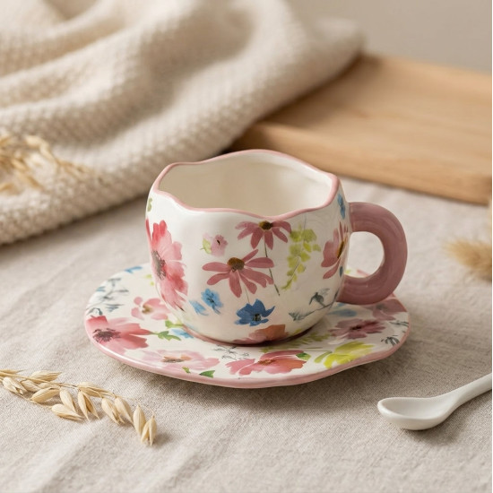 Porcelain Mug & Saucer